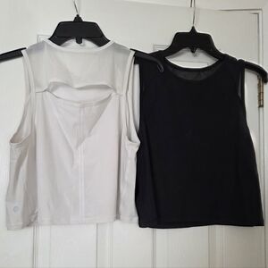 Lululemon Athletica Black and White Tank Tops